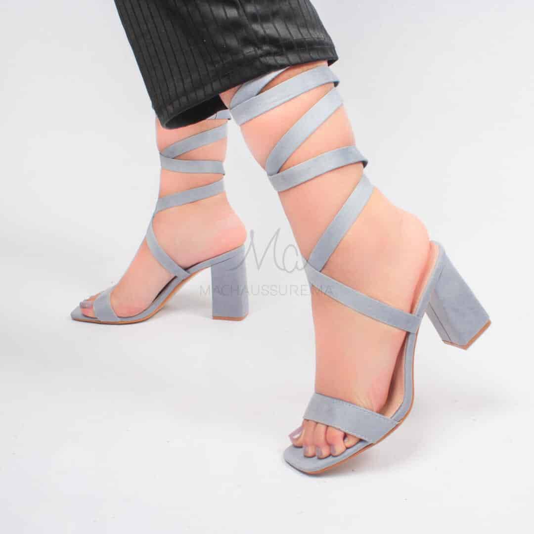 MAEVA - Sandales à talons en Bleu.