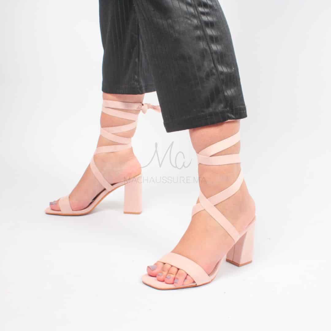 MAEVA - Sandales à talon en Rose.
