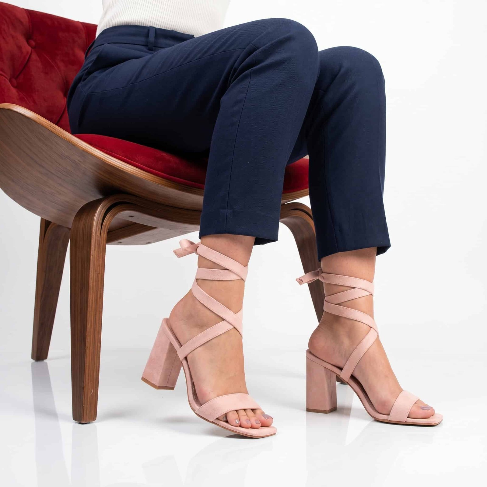 MAEVA - Sandales à talon en Rose.