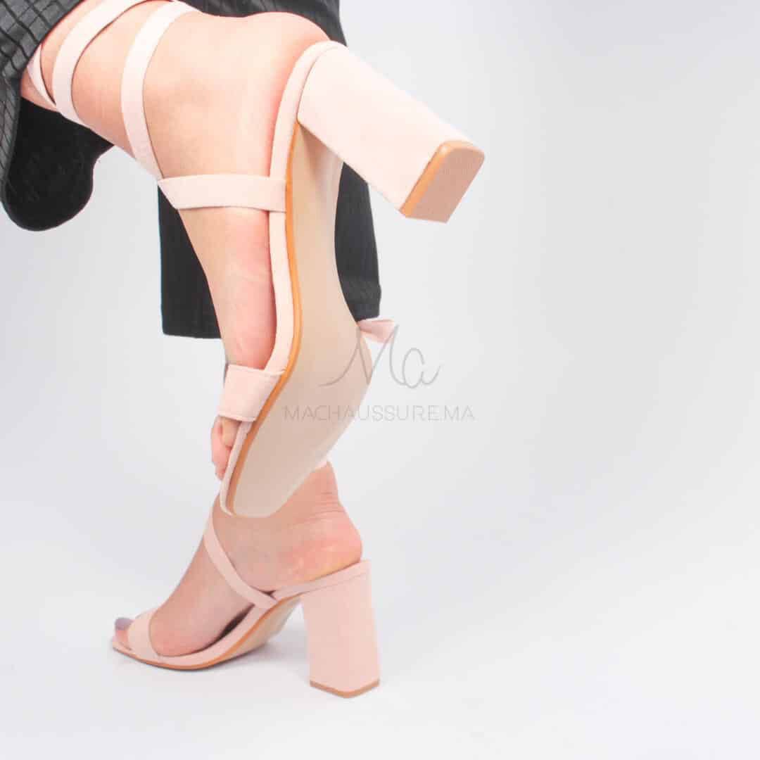 MAEVA - Sandales à talon en Rose.