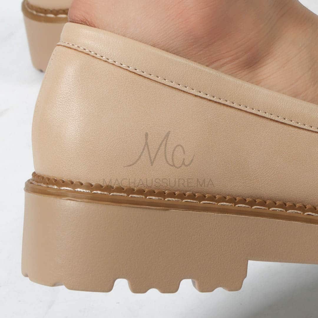 Antonia – Derbies Femmes Confortables en Beige.