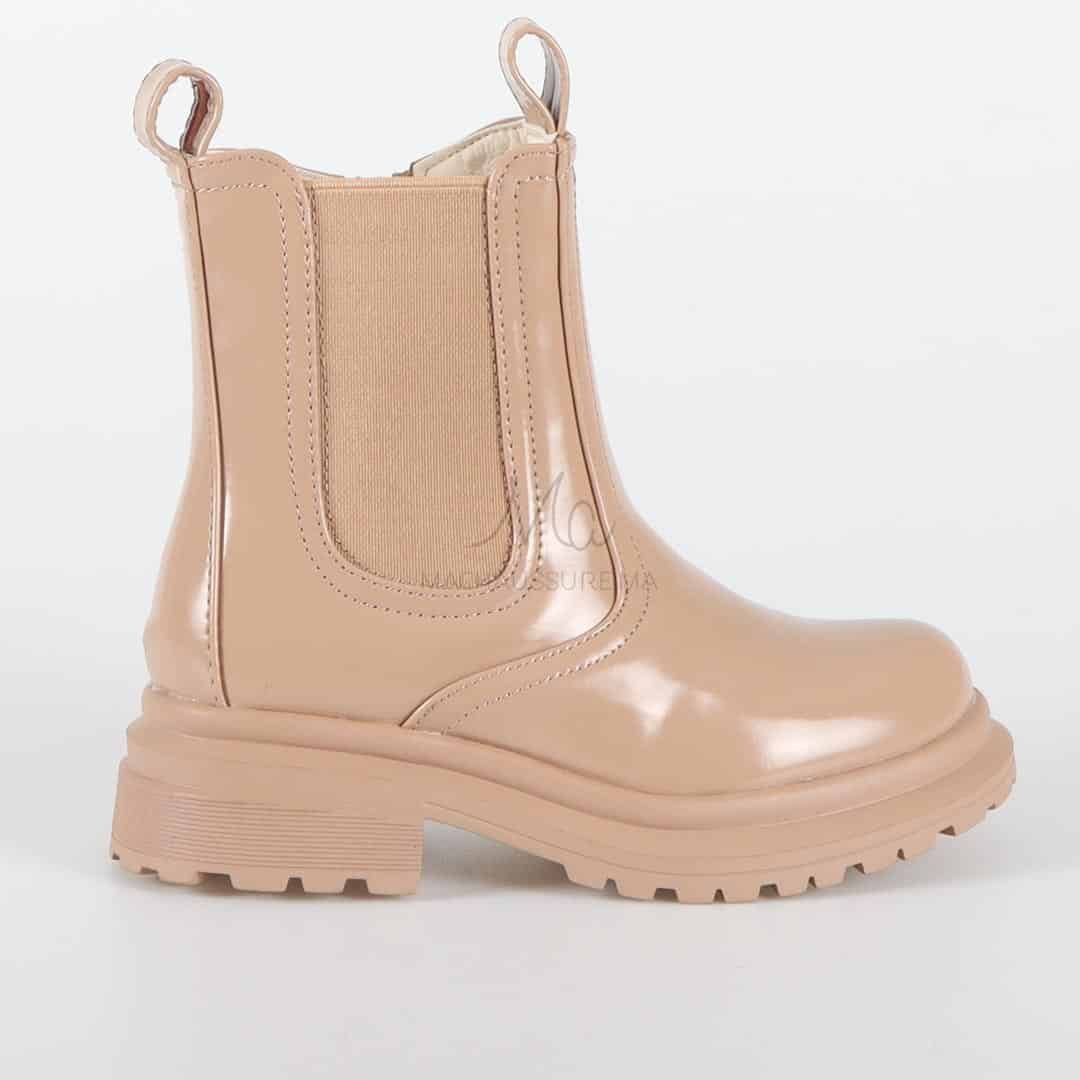ELENA - Bottines à talon en Beige.