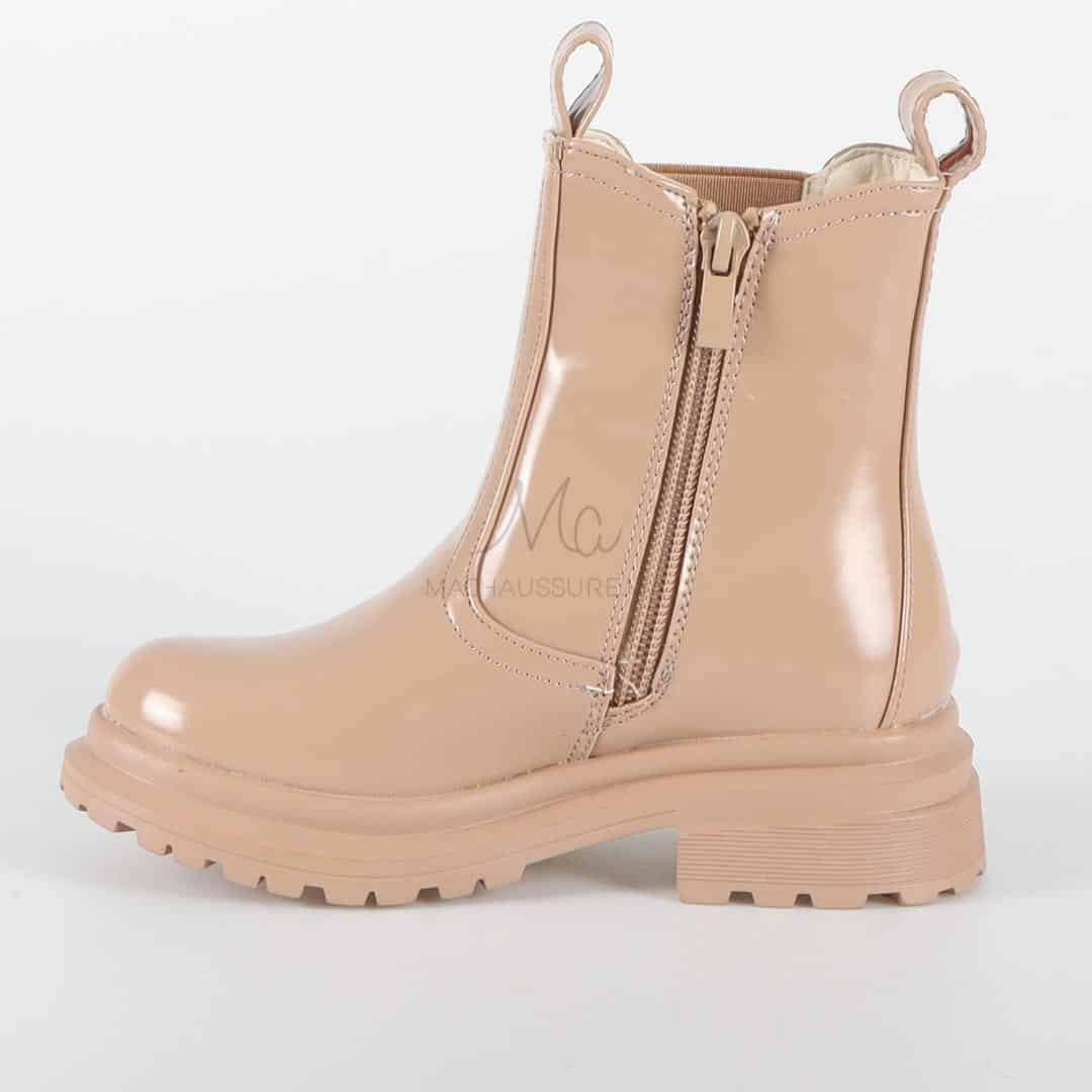 ELENA - Bottines à talon en Beige.