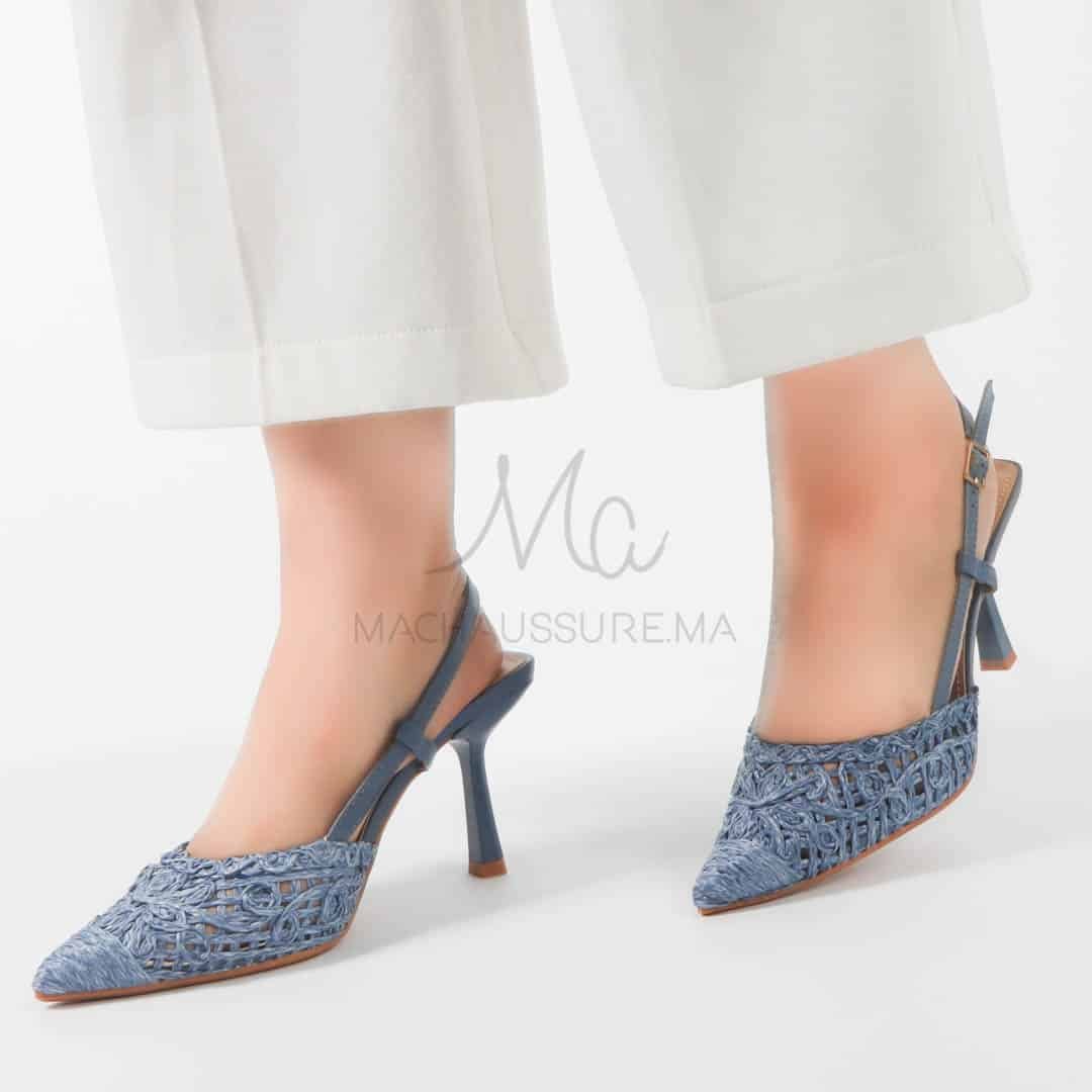 Nacre - Escarpins femmes en Bleu ciel.