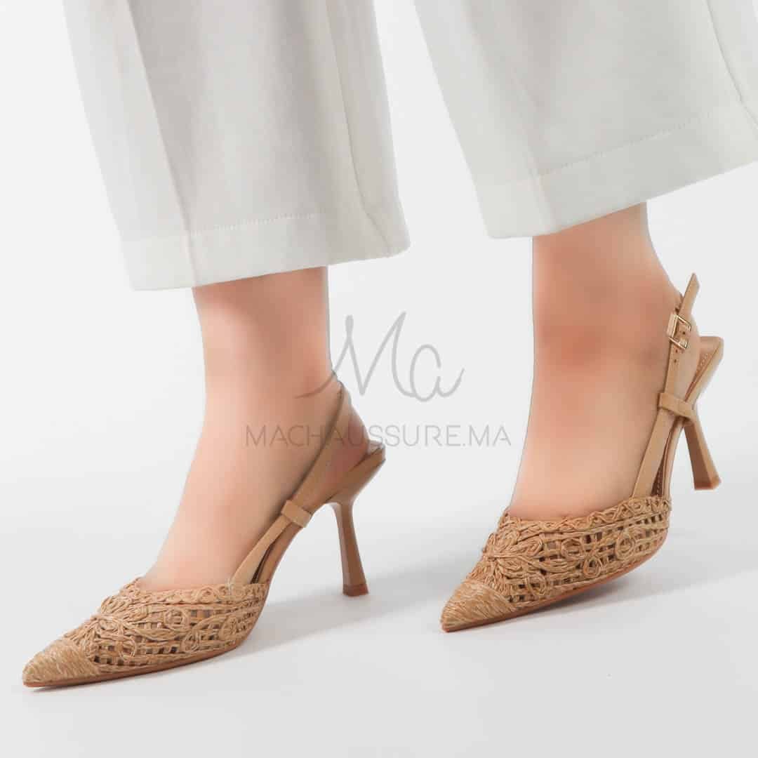 Nacre - Escarpins femmes en Kaki.