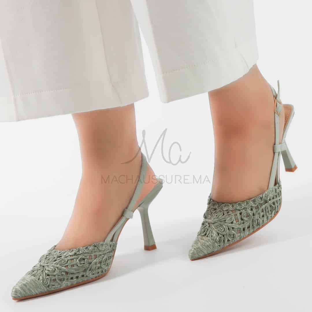 Nacre - Escarpins femmes en Vert.