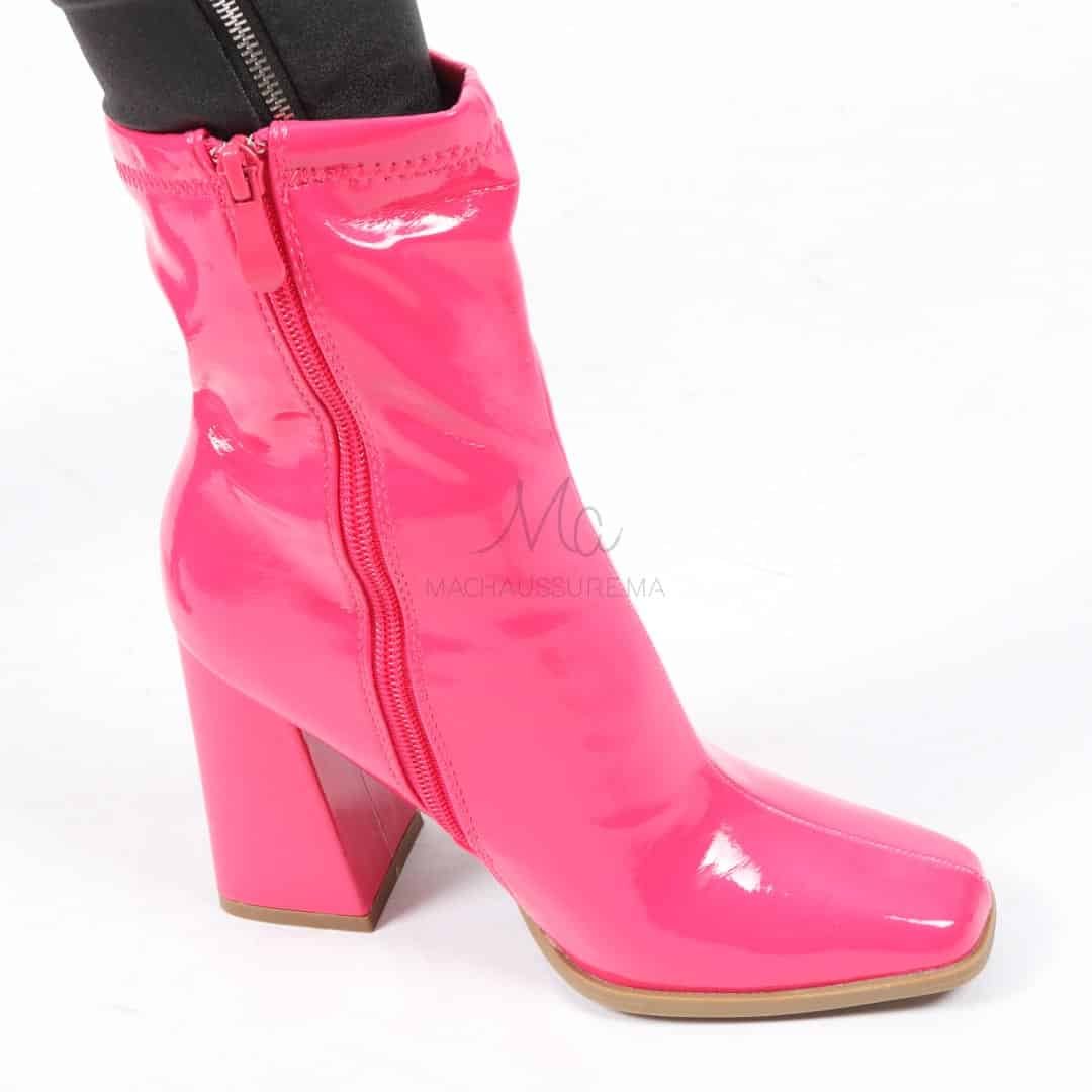 Yelena - Bottines à talon en Fuchsia.