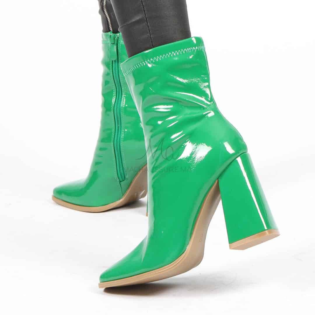 Yelena - Bottines à talon en Vert.
