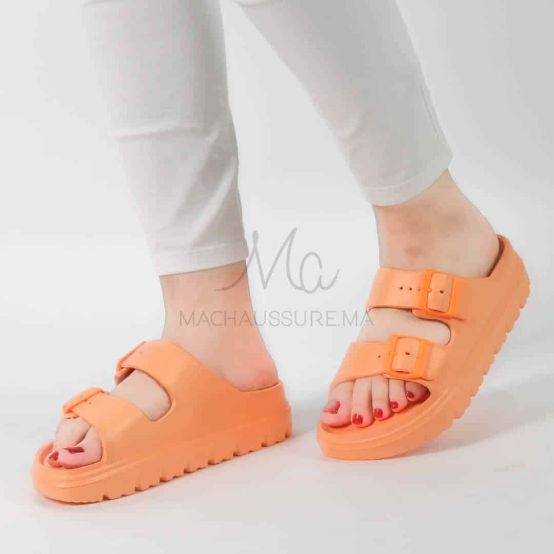 Péridot - Sandales à plateforme en Orange.