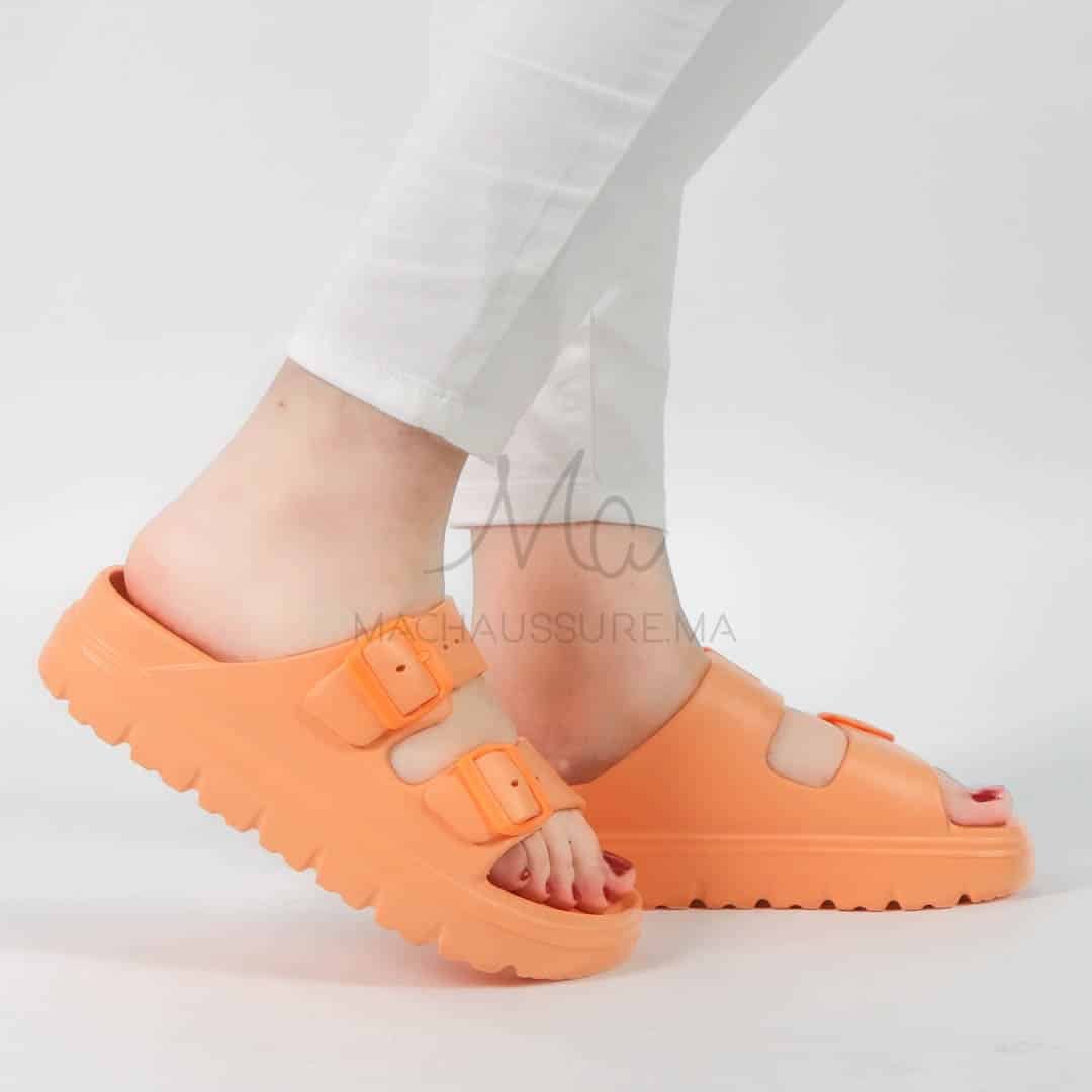 Péridot - Sandales à plateforme en Orange.