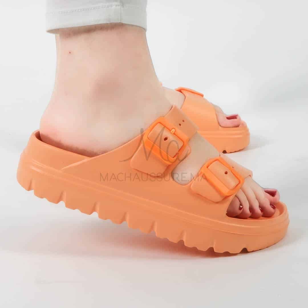 Péridot - Sandales à plateforme en Orange.