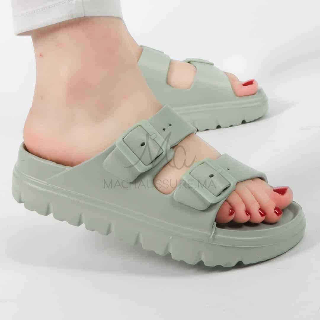 Péridot - Sandales à plateforme en Vert.