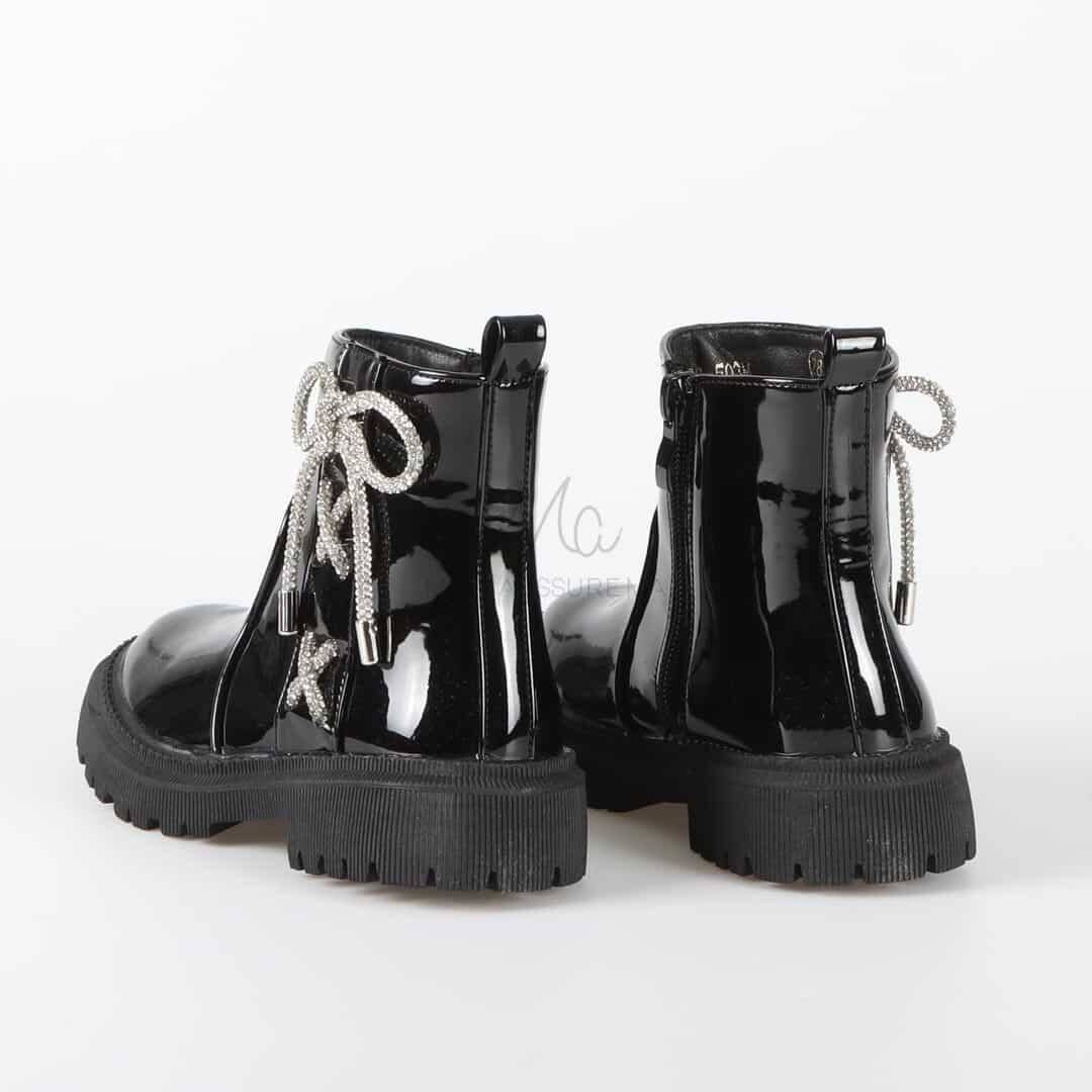 Lydia - Bottines Enfant en Noir.