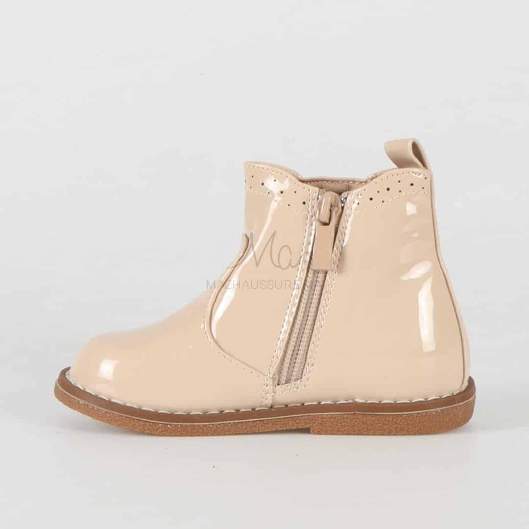 Sonya - Bottines Enfant en Beige.