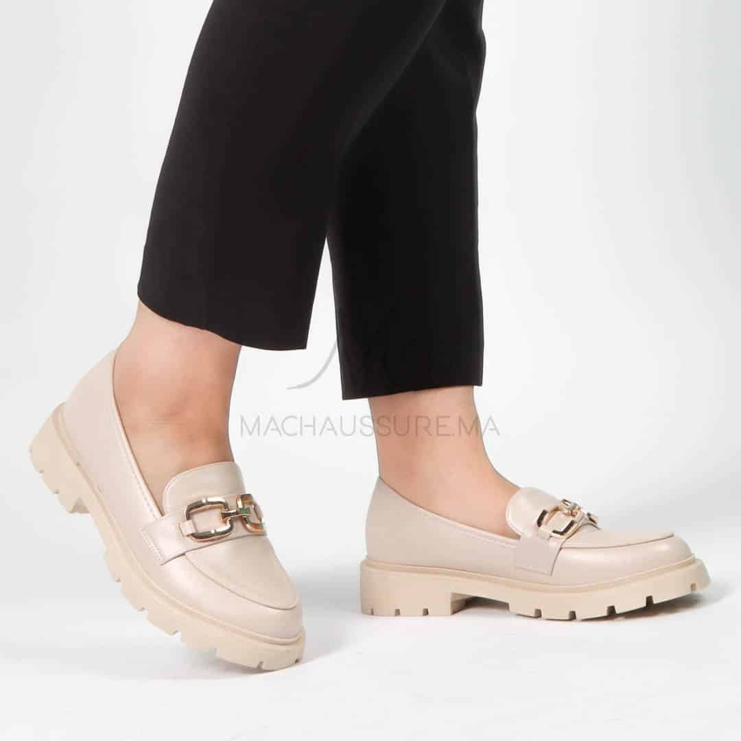 Louisa – Derbies Femmes en Beige.