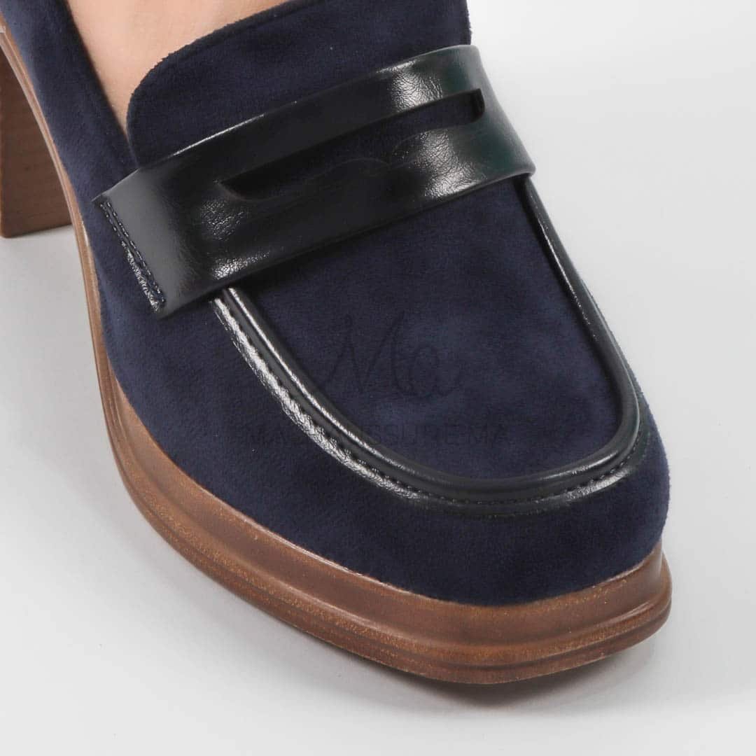 Dany – Derbies à talon Femmes en Bleu.