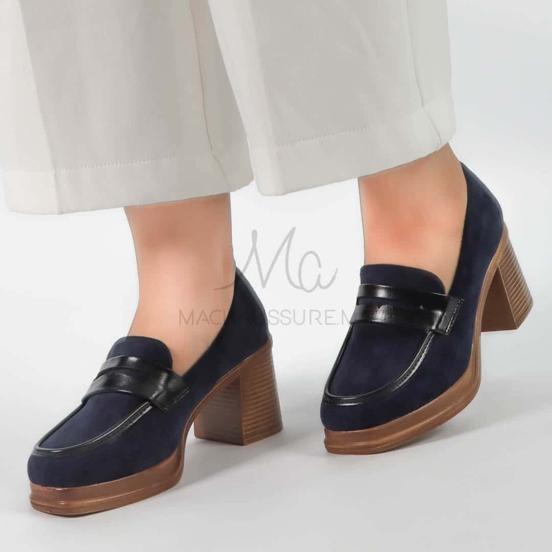 Dany – Derbies à talon Femmes en Bleu.