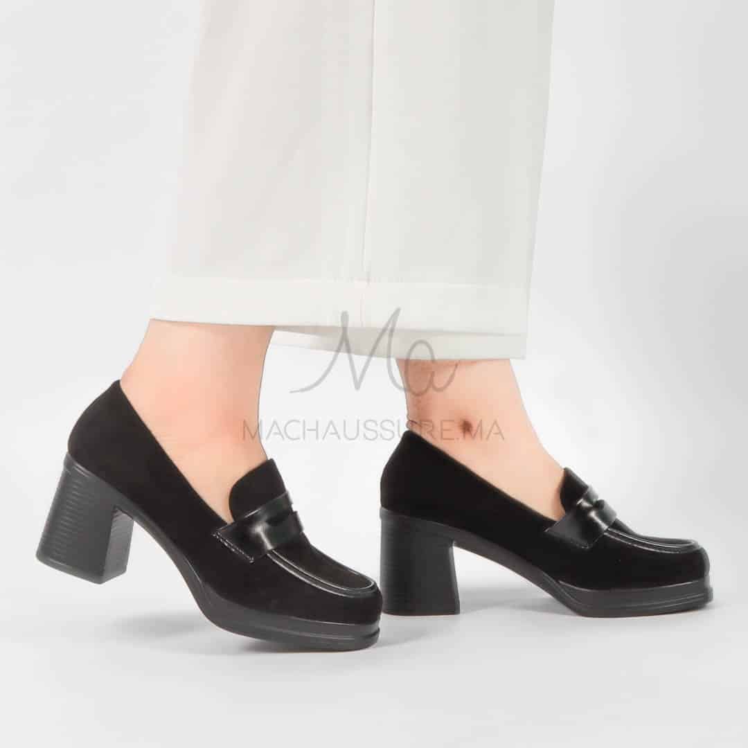 Dany – Derbies à talon Femmes en Noir.