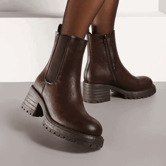 Rebelle – Bottines femmes en Marron.