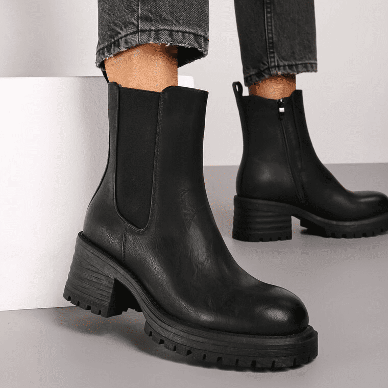 Rebelle – Bottines femmes en Noir.