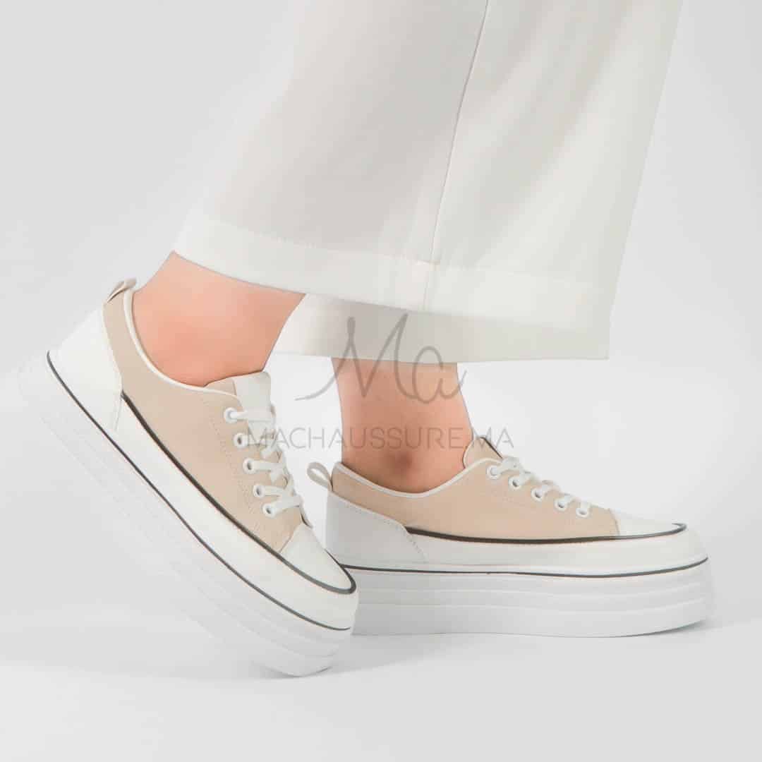 Iolite - Baskets Compensées femmes en Kaki.