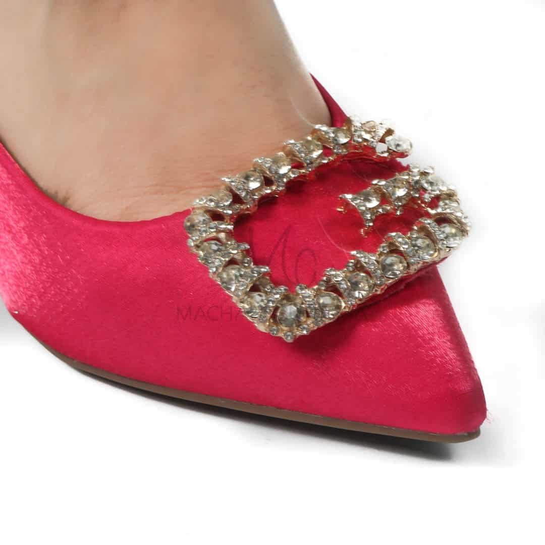 Alia - Escarpin à talon en Fuchsia.