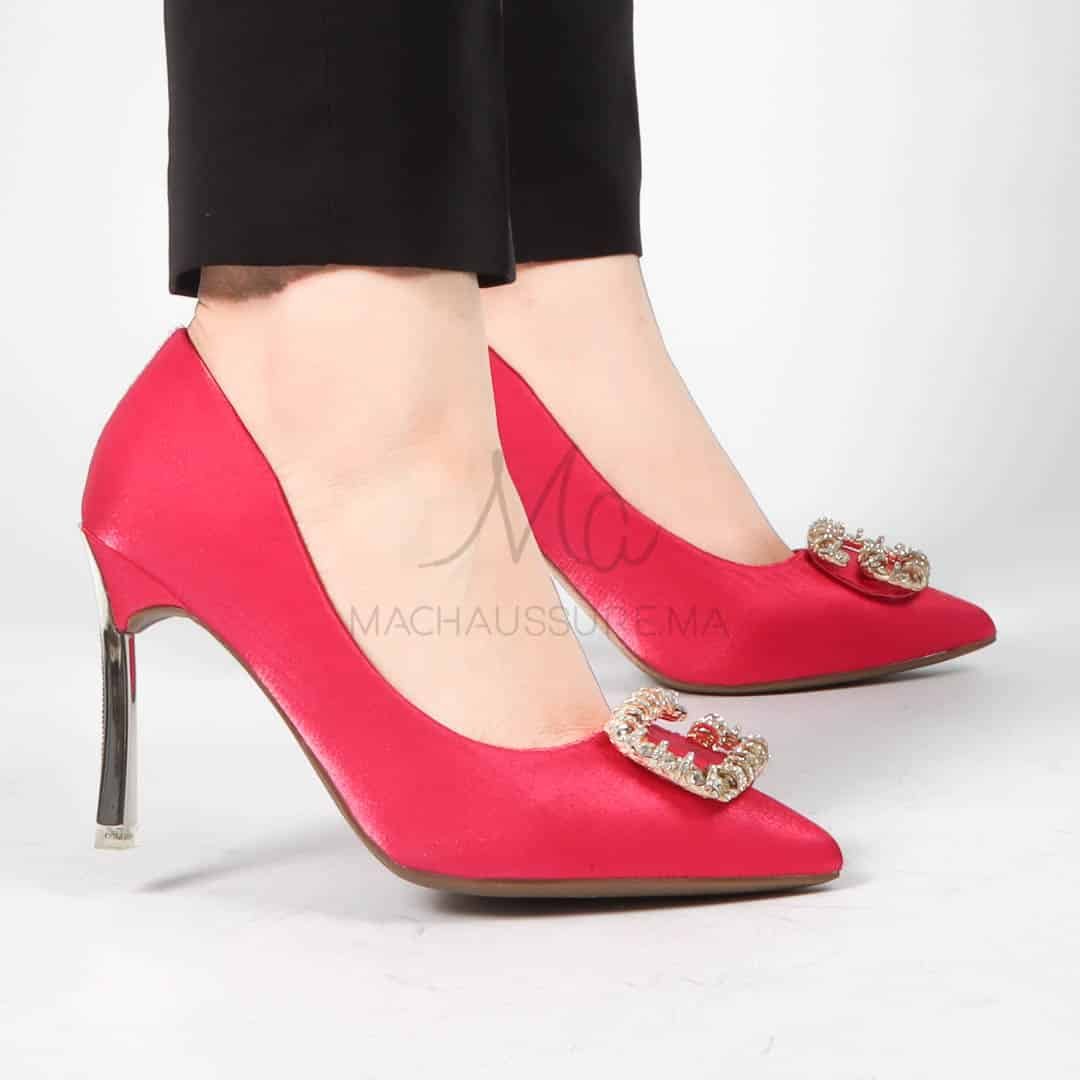 Alia - Escarpin à talon en Fuchsia.