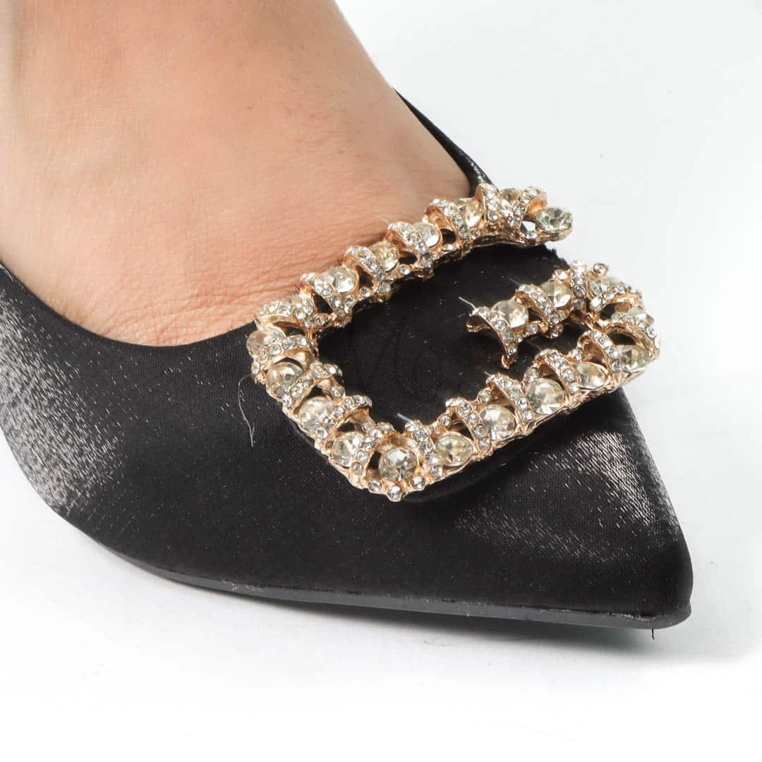 Alia - Escarpin à talon en Noir.