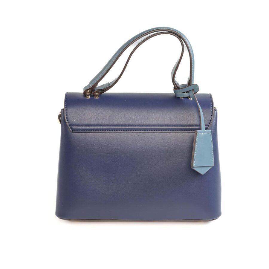 Sac à main en cuir bleu, accessoire de mode pour femmes, sac à main tendance et chic..