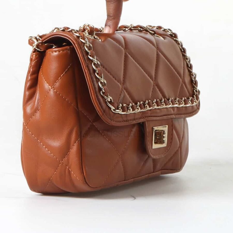 August – Sac à main en Camel.