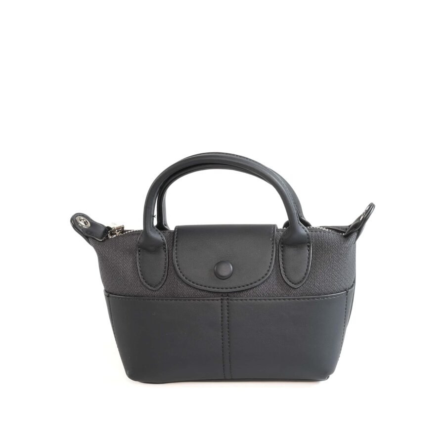 Sac à main en cuir noir, parfait pour un style chic et pratique, idéal pour femmes recherchant éléga..