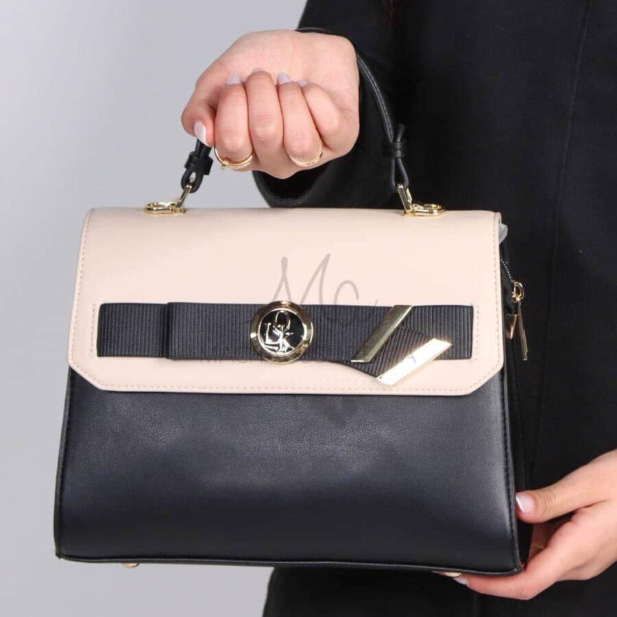 Pulse– Sac à main en Noir-Beige.
