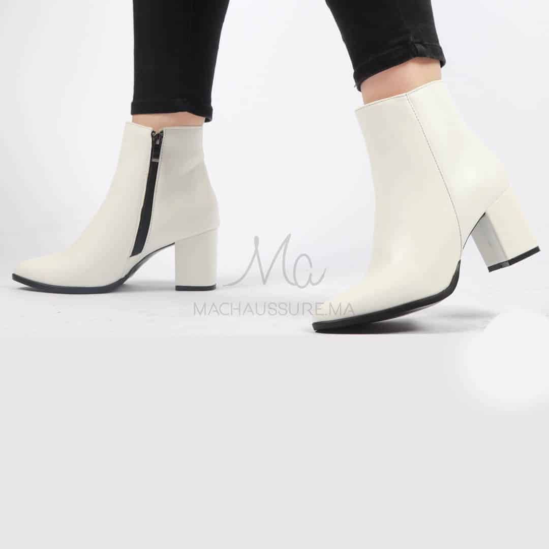 KEYLA - Bottines à talons -Blanc.