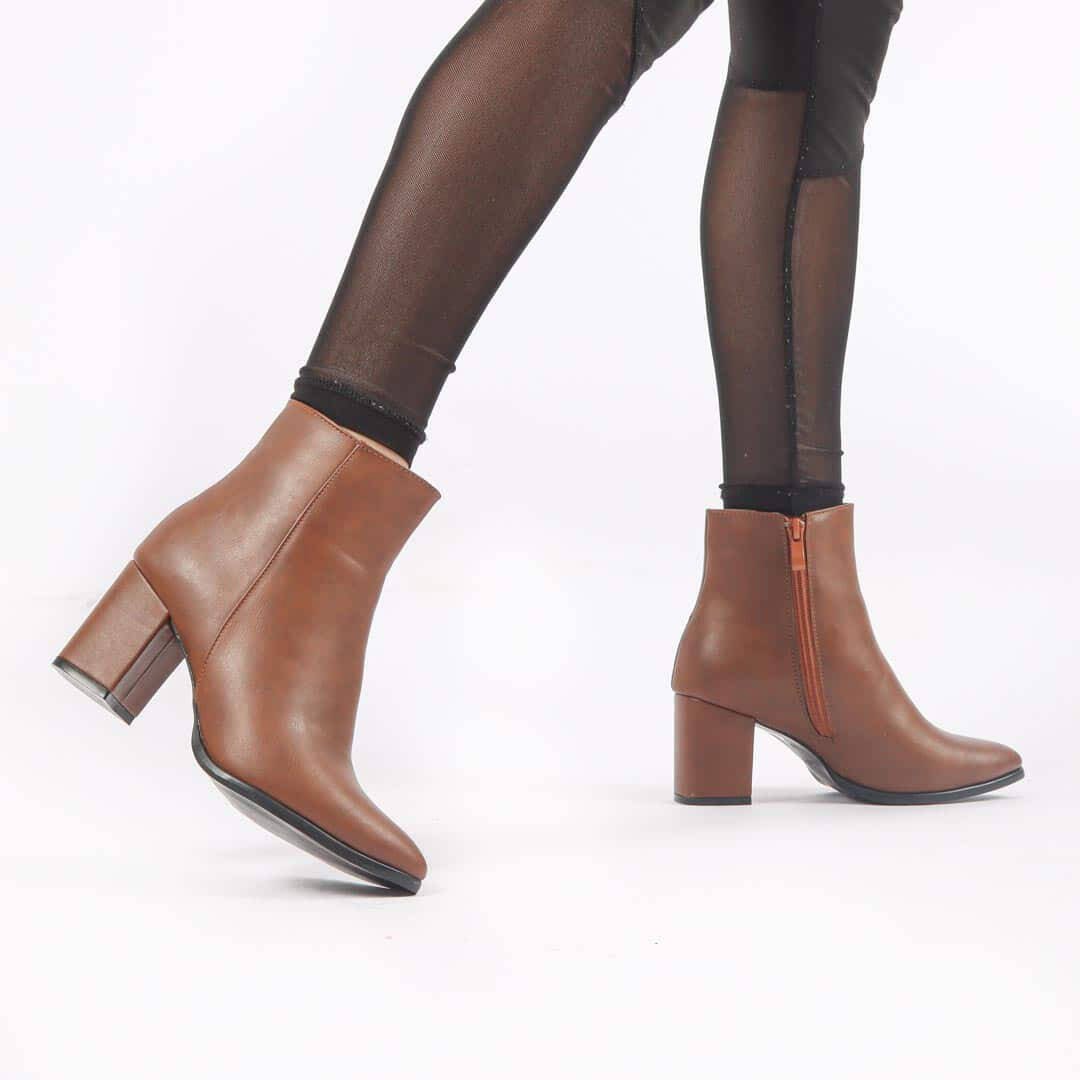 KEYLA - Bottines à talons -Tabac.