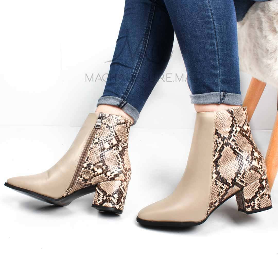 JEFFERY - Bottines à talons - Beige.