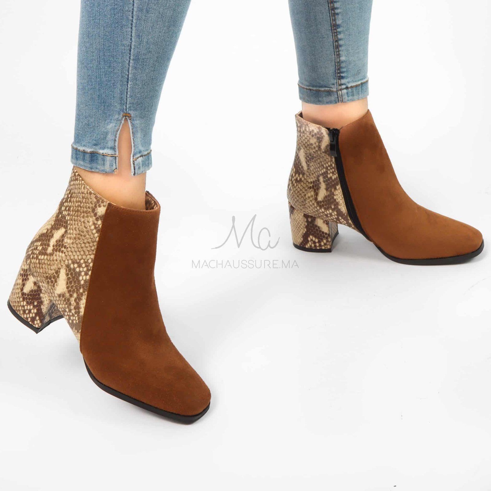 JEFFERY - Bottines à talons - Marron.