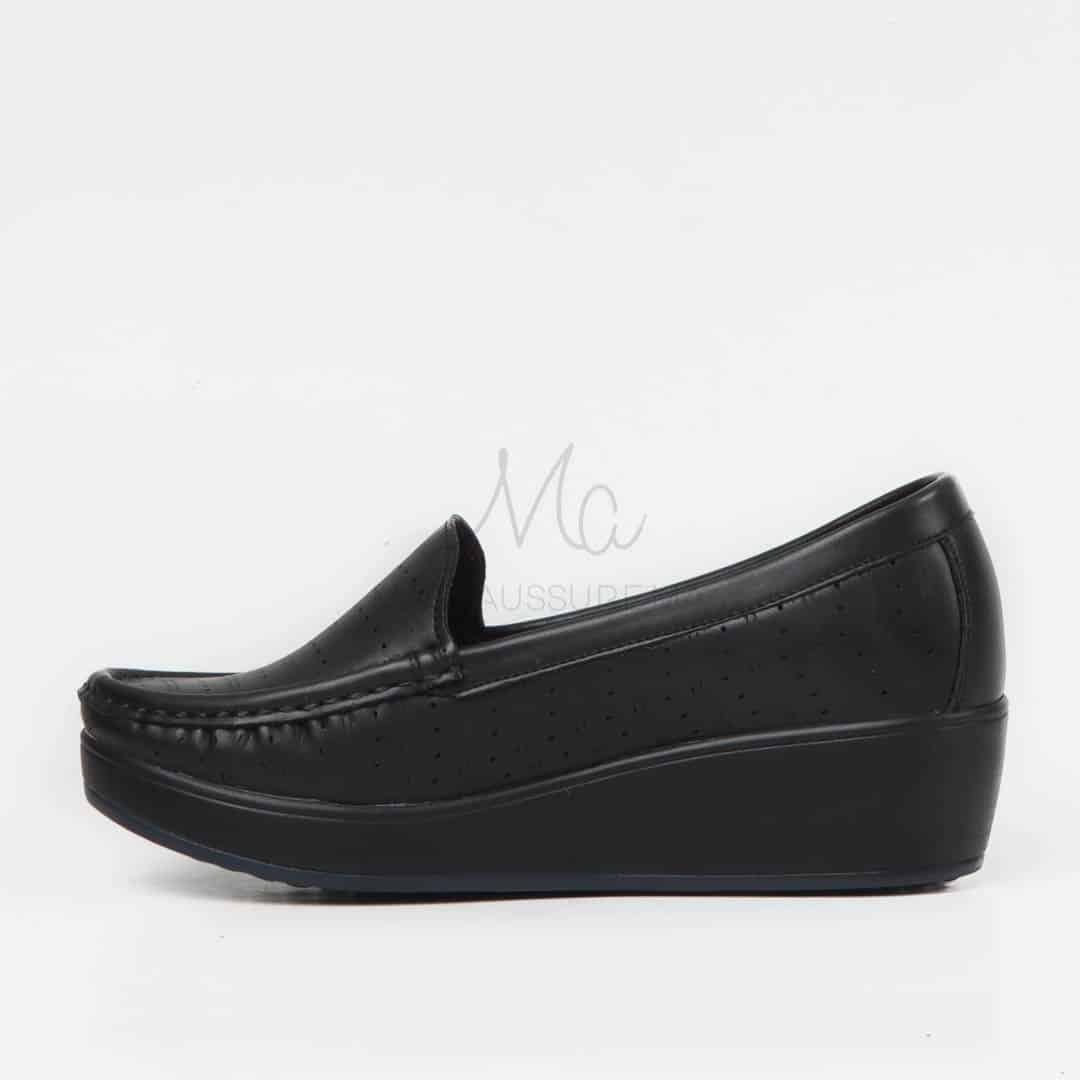 Mocassins Compensées en Noir.