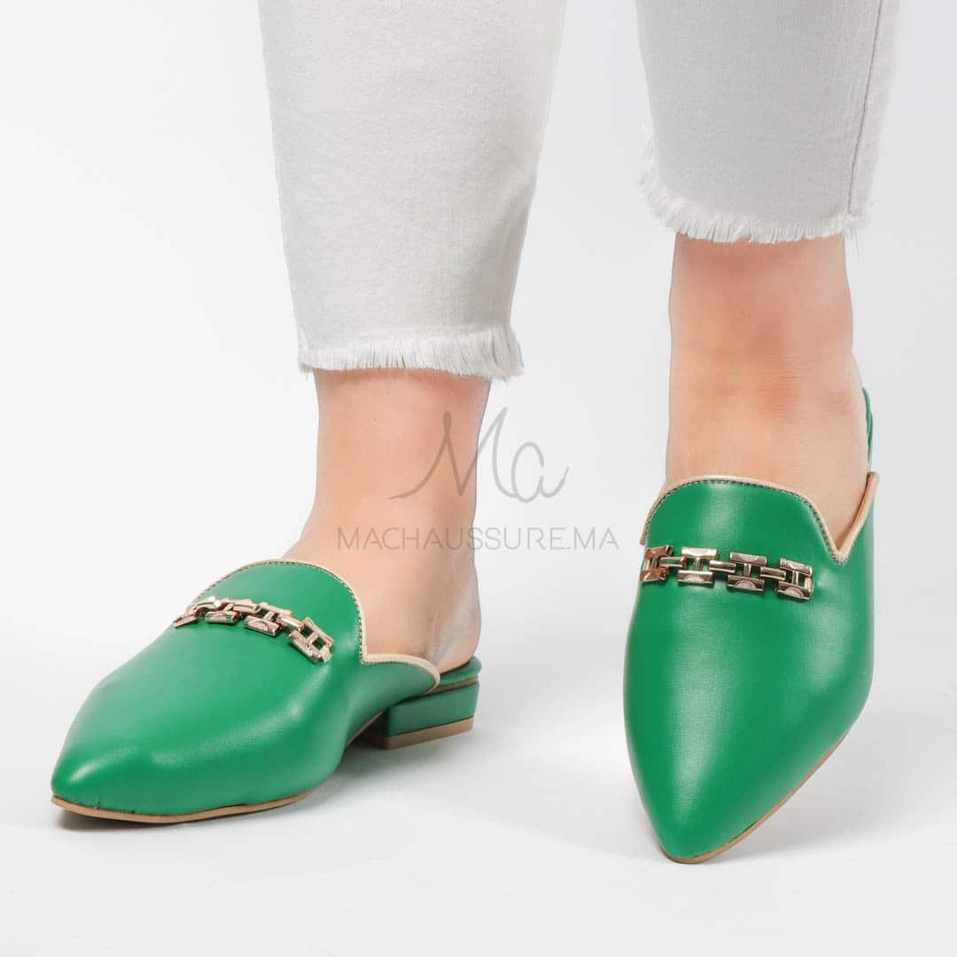 ANJA – Mules Femmes en Vert.