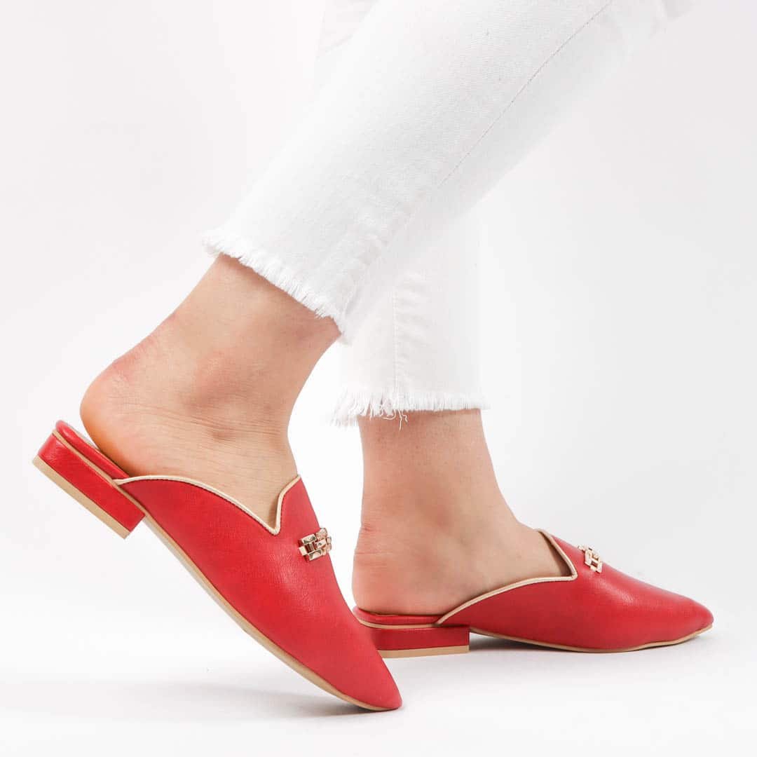 ANJA – Mules Femmes en Grenat.