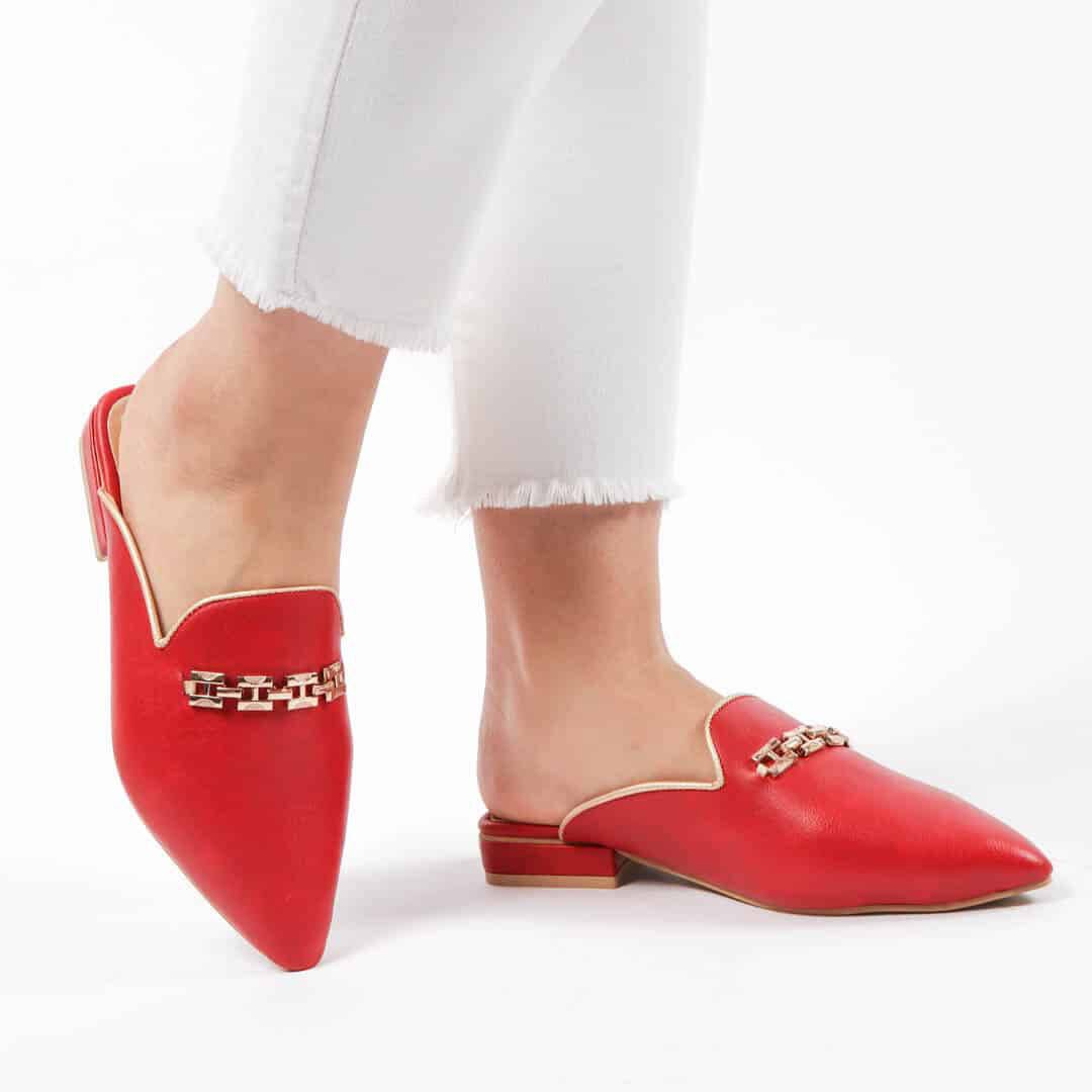 ANJA – Mules Femmes en Grenat.