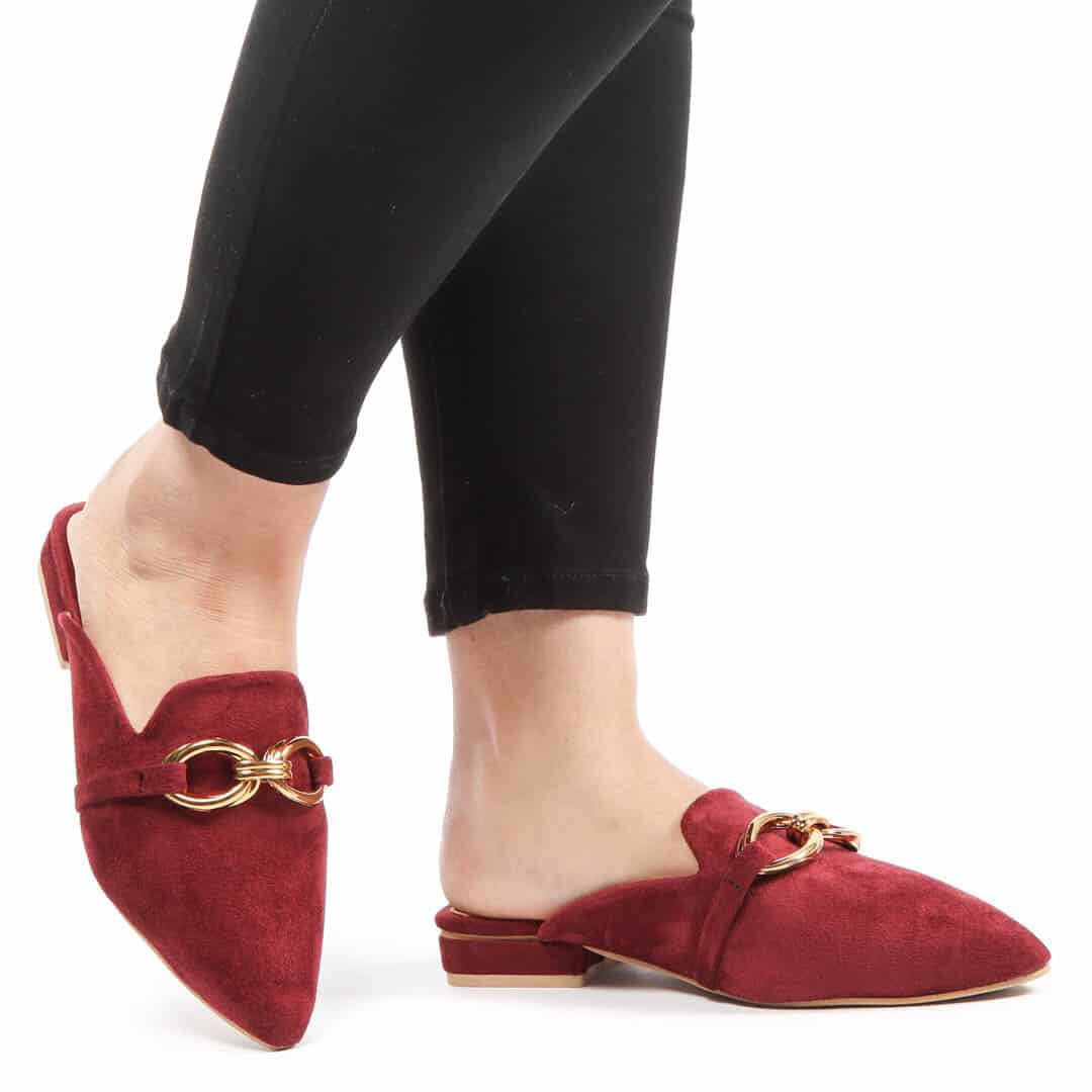 ANJAZ – Mules Femmes en Grenat.