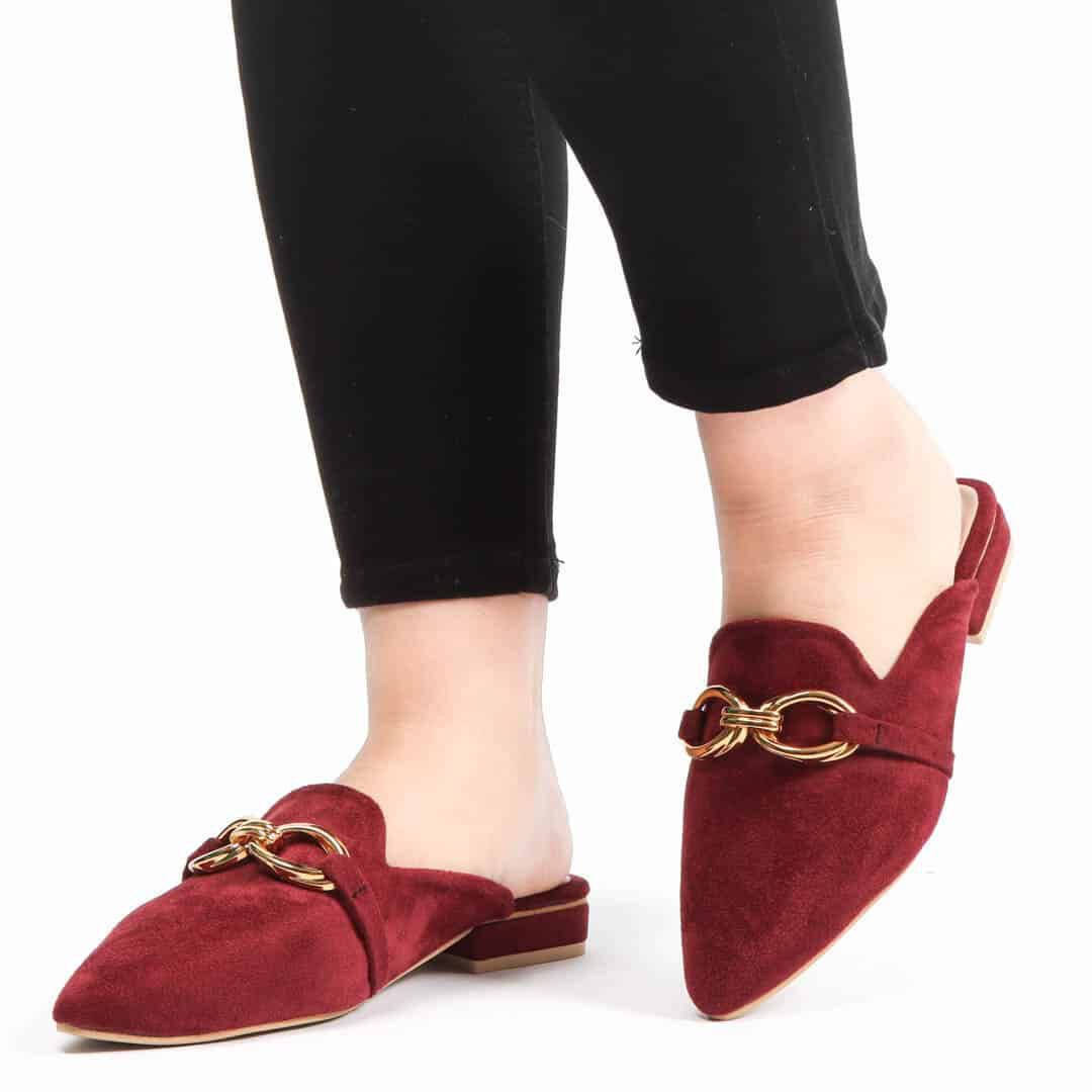 ANJAZ – Mules Femmes en Grenat.