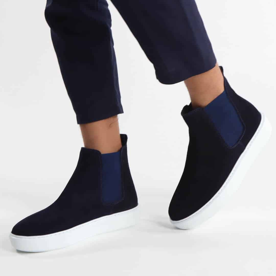 Premium – Boots Daim en Bleu.