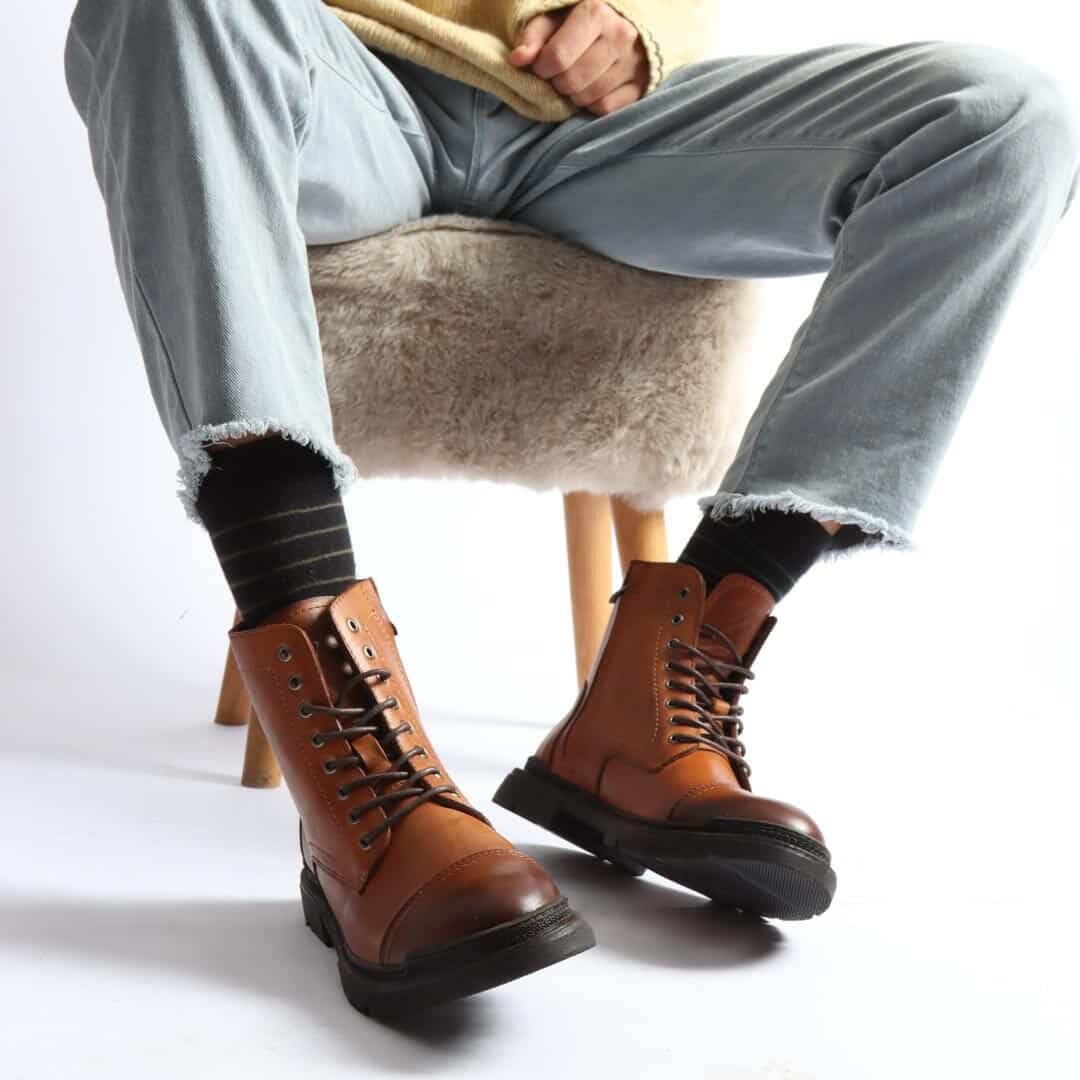 Jayson - Bottines en Tabac.