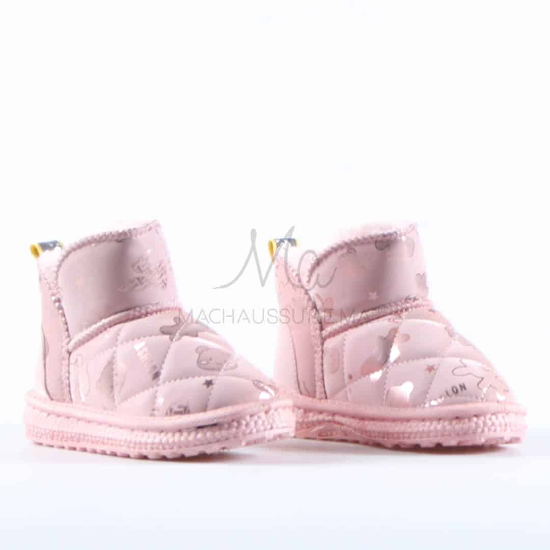 Leopoldo - Bottines imperméables pour fille en Rose.