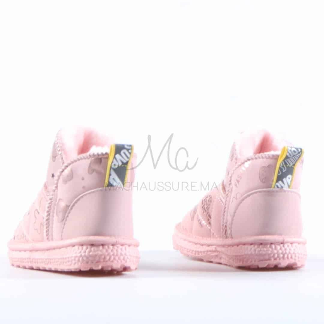 Leopoldo - Bottines imperméables pour fille en Rose.