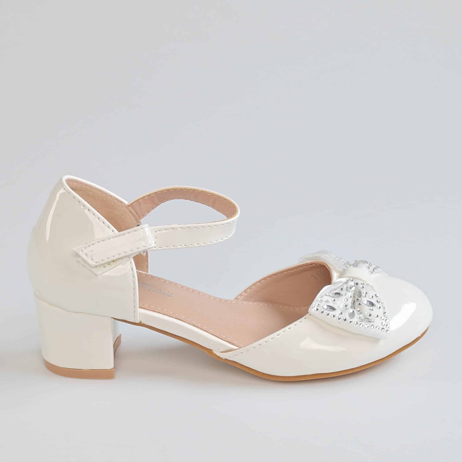 Sweet Heart – Ballerines Fille à talon en Blanc.