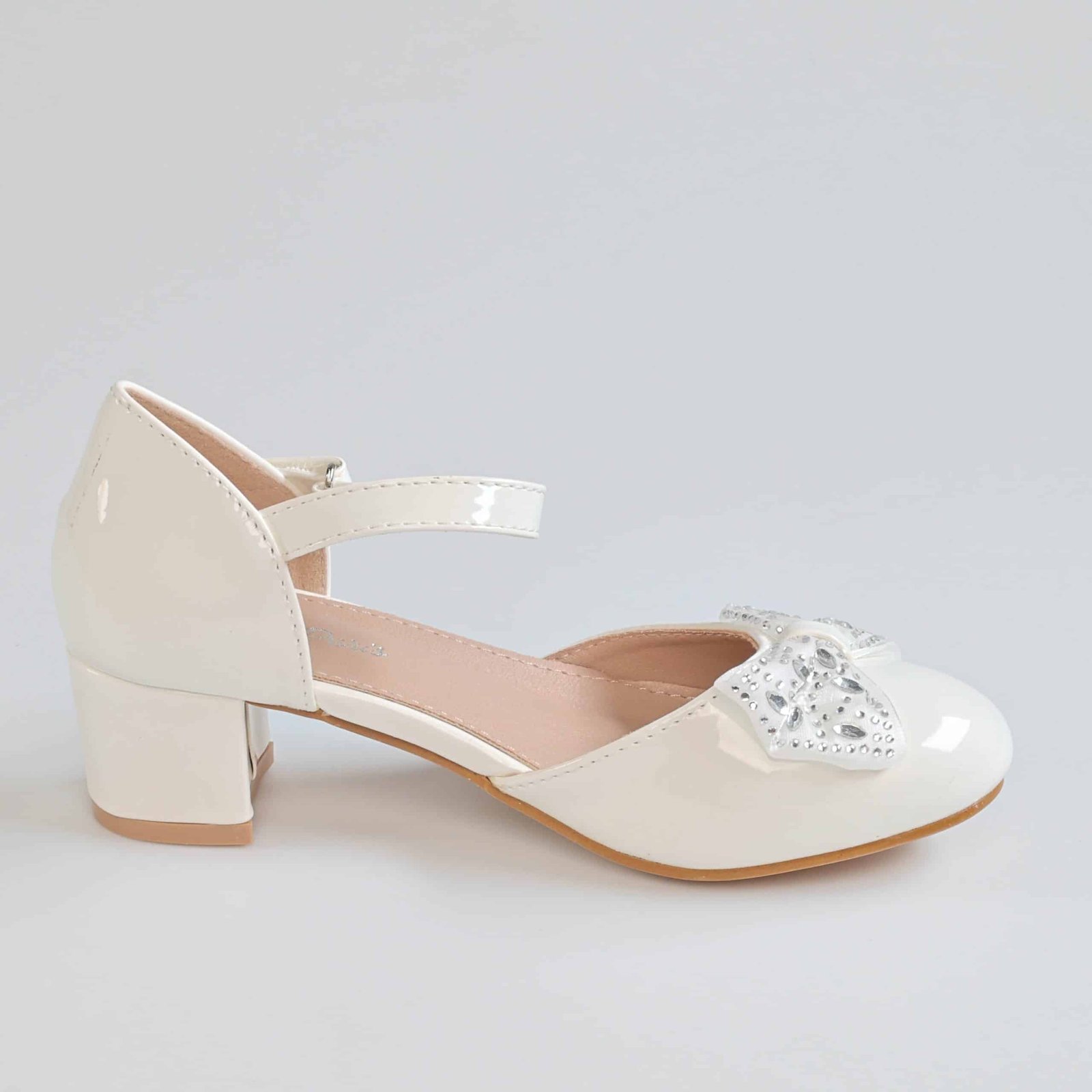 Sweet Heart – Ballerines Fille à talon en Blanc.