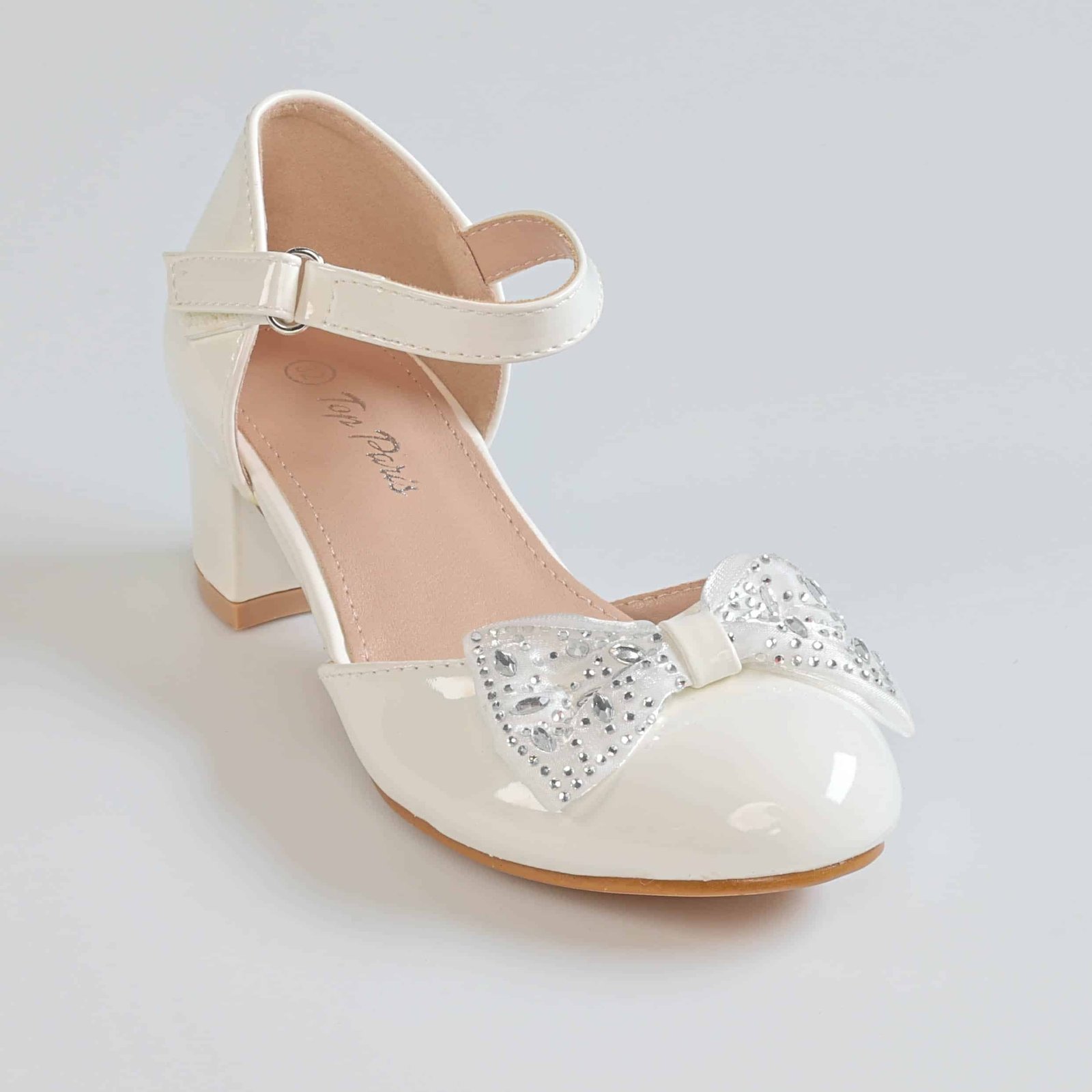 Sweet Heart – Ballerines Fille à talon en Blanc.