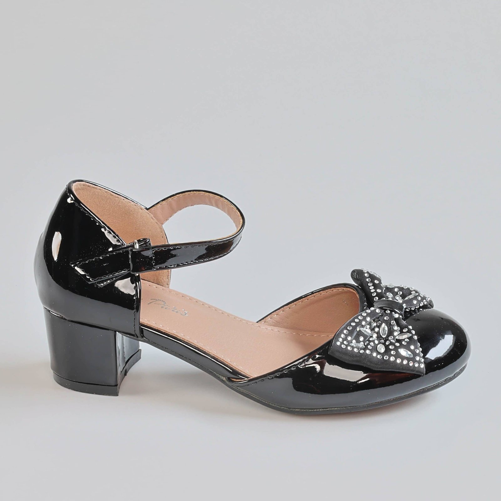 Sweet Heart – Ballerines Fille à talon en Noir.